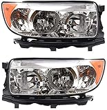 Evan-Fischer ヘッドライトセット 2006-2008 スバル フォレスター 左ドライバーと右助手席側ハロゲン電球に対応