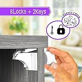 子安全キャビネットロック、キャビネットロック子安全with stronger磁気Invisible Noのためのドリルとnoツール安全キャビネットロック引き出しキャビネットドアクローゼット( 8loc