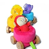 hessie 赤ちゃん布製知育玩具 一緒に散歩する動物さん
