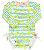 RuffleButts ラッフルバッツ 長袖ラッシュガード ワンピース水着 (パイナップルパラダイス, 18-24m) [並行輸入品]
