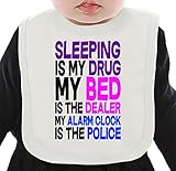 Sleeping Is My Drug Slogan ネクタイを有する有機ビブ Medium