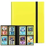 カードファイル カードバインダー シールファイル 12ポケット 480枚収納 表紙はPP素材 弾性包帯バインド カードシート他のゲームカードを集める (ブラック, 12ポケット)