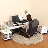 日本製 デスク チェスト2台付き 木製 ロータイプ 引き出し 収納 〔3点セット 幅120〕 ホワイト