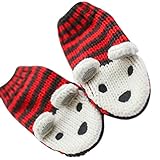 (コ-ランド) Co-land 子供用ハット ミトン ベビーニット帽子 てぶくろ 手袋 キッズ ボーダー クマ造型 赤ちゃんキャップ 男女児 グローブ あったか 防寒対策 ミトン サイズ1