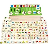 SONONIA 　2ボックス　木製　カード　赤ちゃん　知育玩具　野菜　動物　数字を認識