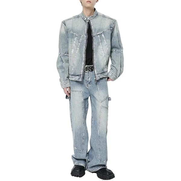 Amazon | [D.IIZOO] ヴィンテージ デニムセットアップ メンズ 上下