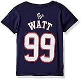 NFL幼児用J。J。Watt Houston Texans Mainliner Player Name & Number半袖Tシャツ、3 Tall、深いObsidian