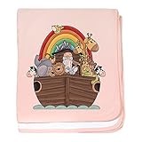 CafePress – Noah 's Ark and Rainbow – スーパーソフトベビー毛布、新生児おくるみ ピンク 05030289736832E