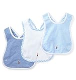 POLO RALPH LAUREN (ポロラルフローレン) コットンバッククロススタイ よだれかけ 3枚セット ベビー ユニセックス ブルー [並行輸入品]