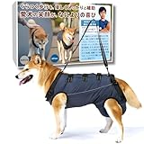 [Luaex] 犬 介護 ハーネス【獣医師監修 ワンタッチ装着 介護が楽に】 3点バックル 丸洗いOK 調節可能 高齢犬 老犬介護 歩行補助 犬補助 (ネイビー(オールシーズン), M)