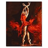 TOOGOO ( R )バレリーナPaintworksペイントby Number DIYオイルpainting-ballet Dancer 16 x 20インチ(フレームレス)