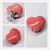 Dagly（TM）ピンクハートキッズ保育園引き出しノブセラミック磁器ハードウェア/キッチンキャビネットノブ/ドレッサー引き出しがハンドルを引っ張る形