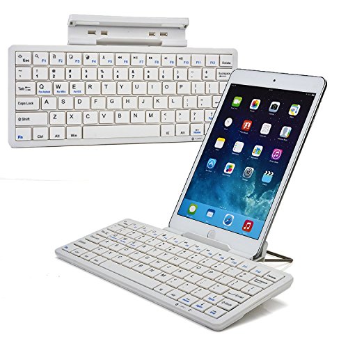 Cooper Cases (TM)K2000 Maxwest Tab Phone 72DC / Nitro Phablet 71ユニバーサル Bluetooth キーボードドック (ホワイト) (英語 QWERTY 配列キーボード、78 ラップトップスタイルキー、ビューイングスタンド内蔵、Android/iOS / Windows 対応)の表紙
