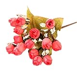 ハンドメイドローズシミュレーション花2個セット、人工花、ピンク