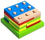 ADCRAS （アドクラス） 木のおもちゃ 知育 玩具 積み木 パズル ブロック はめ込み 子供 (Bタイプ)