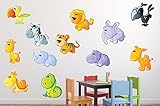 Wallmonkeys WM188809 Cute Cartoon Zoo Animals Peel and Stick Wall Decals (60 in W x 40 in H) [並行輸入品]