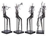 Deco 79 Metal Musican Wall Decor, 4 Assorted, 15 by 4"