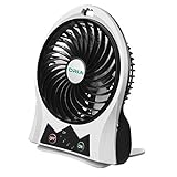 ORIA Portable Mini Fan, 3 Speeds and 90°Up and Down adjustable USB Rechargeable Fan, with LED light 
