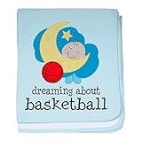 CafePress – DreamingについてバスケットボールBaby Blanket – スーパーソフトベビー毛布、新生児おくるみ 標準 ブルー 057402741425CD2