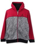 (Jordan)ジョーダン キッズ/ジュニア エレファント柄 Zip-Up パーカー (赤灰黒, キッズサイズ：M) [並行輸入品]