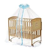 Greenery 蚊帳 ベビーベッド 天蓋 蚊帳 天蓋カーテン かわいい 害虫 侵入 防ぐ 防虫 快適な安眠へ クラシック調 160*450 取り付け簡単 モスキートネット ブルー