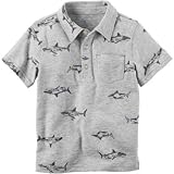 Carter's(カーターズ) プリントスラブジャージポロ グレー トップス半袖シャツ 4歳【並行輸入】