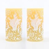 Candle Impressionsのセット2 Faux WickばねウェディングフローラルFlameless Candle withタイマー