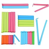 袋止めクリップ シーリングクリップ (27個セット)食材保存 袋密封 防湿 鮮度保ち 酸化防止 軽食保存 キッチン用 耐久性クリップ 簡単にロック 5サイズ (オレンジ, 5サイズ)