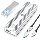 iDiskk M.2 SSD外付けケース40Gbps USB4.0 NVMe エンクロージャ 高放熱ファン搭載 Thunderbolt 3/4 SSD 外付けケース M.2 SSDケース ポータブル アルミニウム製筐体 耐衝撃 耐久性