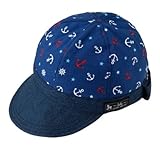 笑顔でおでかけベビー帽子・キャップ（日本製）　さわやかマリンの休日（ネイビー）　B19008