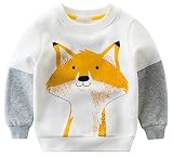 [スゴフィ]SGFY　セーター ボーイズ スウェット ガールズ ベビー キッズ コットン ニット トップス 男の子 子供服 女の子 クルーネック ホッキョクグマ 狐 アニマル柄 プリント (130, 