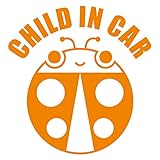 imoninn CHILD in car ステッカー　【シンプル版】　No.04　テントウ虫さん　（オレンジ色）