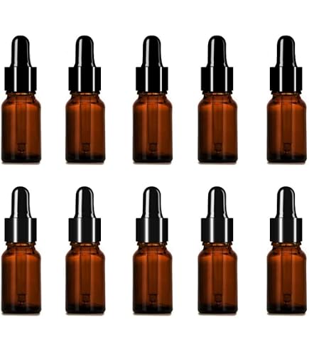 Amazon | スポイトキャップ付茶色遮光瓶10ml (3本セット)（黒/ガラス