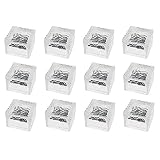 iGlow 12 Pcs Outdoor Bright White LED Solar Ice Rock Crystal Glass Landscape Path Lights Post Cap De