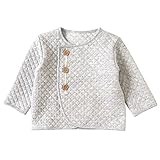 Hoppetta+ オーガニックコットン キルトカーディガン グレー 70cm 51923