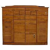 ファックス台 電話台 FAX台 完成品 鍵付き 幅96cm TEL台 引出しいっぱい 桐 ライトブラウン チェスト モデム収納 配線収納 プリンター台 ルーター収納 ケーブル収納　SA788-LBR