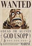 ONE PIECE ワンピース 公式 手配書 ウォールステッカー 日本製 42cm×29.7cm(op-444:ウソップ 5億)