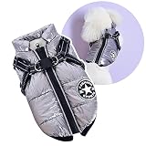 Oncpcare 犬服 一体型綿入れを牽引する 犬 ベスト 綿服コート 猫 小型犬 中型犬 服 お散歩 軽量 着脱簡単 秋 冬 防寒 防水ジャケット 暖かい ペット服