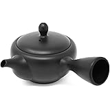 【 本格急須の入門 】茶葉が広がる平丸急須 常滑焼 選べる2色 300ml 日本製 1~2人用 きつさこ (黒泥)