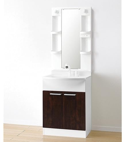 Amazon.co.jp: 【公式店】洗面化粧台 ピュレア 750幅 2枚扉 ダーク