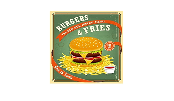 Amazon Co Jp Woliwowa インテリアボード おしゃれ 看板 ハンバーガー イラスト Aタイプ 並行輸入品 ホーム キッチン