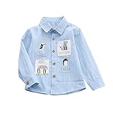 菲服 子供服 男の子 長袖 漫画 テープ シャツ（80-120CM） (ブルー, 110)