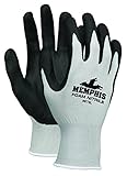 MCR Safety 9673XL Memphis Foam Seamless Nylon Knitted Gloves with Black Foam Nitrile Dipped Palm and