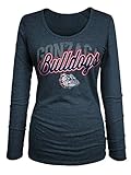 NCAA Gonzaga BulldogsレディースTri Blend長袖UネックTシャツ、Mサイズ、ヘザーネイビー
