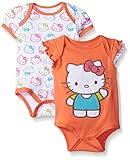 Hello Kittyベビー女の子2パックボディースーツAllover面印刷 カラー: オレンジ