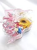 【プリザーブドフラワー／グランドピアノシリーズ】ピンクとブルーの薔薇とガーベラのパール弾ける魔法のリズム