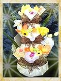 豪華３段お花のオレンジおむつケーキ＜Ｓテープ＞