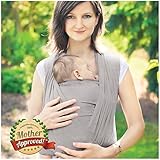 Mother Approved Baby Wrap Carrier and Sling For Newborns and Breastfeeding Moms Grey by Mother Appro