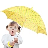Obolts 子供傘 キッズ傘 安全手開き傘 かわいいウサギ 手開き式の長傘 イエロー
