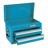 Viper Tool StorageV218MCTL 18-Inch 2-Drawer 18G Steel Mini Storage Chest with Lid Compartment, Teal 